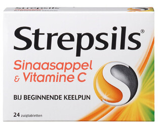 Strepsils Sinaasappel & Vitamine C Zuigtabletten 24ST 