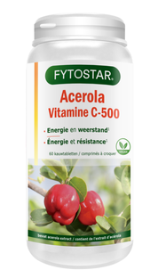 Fytostar Acerola Vitamine C-500 Kauwtabletten 60KTB 