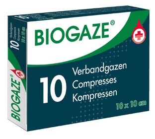 Biogaze Verbandgazen 10x10cm 10ST 