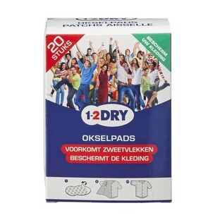 1 2 Dry 1-2 Dry Okselpads Large Wit 20ST 