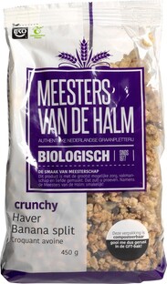 De Halm Crunchy Haver Bananasplit Biologisch 450GR 