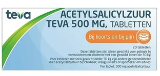 Teva Acetylsalicylzuur 500mg Tabletten 20TB 