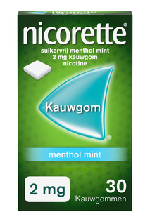 Nicorette Suikervrij Kauwgom 2 mg Menthol Mint 30ST 