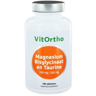 VitOrtho Magnesium Bisglycinaat en Taurine 100mg Tabletten 100TB 