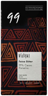 Vivani Chocoladereep Puur 99% Cacao 80GR 