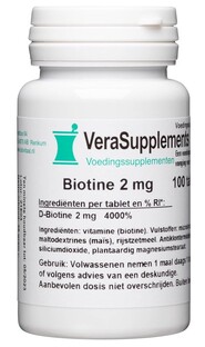 VeraSupplements Biotine 2 mg Tabletten 100TB 