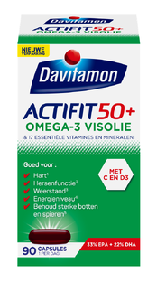 Davitamon Actifit 50+ Omega-3 Visolie Capsules 90CP 