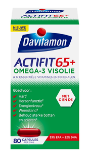 Davitamon Actifit 65+ Omega-3 Visolie Capsules 80CP 