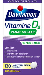 Davitamon Vitamine D 50 Plus Smelttablet 130TB 