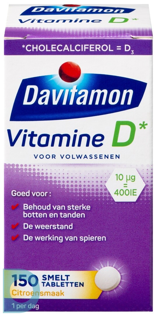 attribuut drie Stoffelijk overschot Davitamon Vitamine D 400IE Smelttabletten Citroen