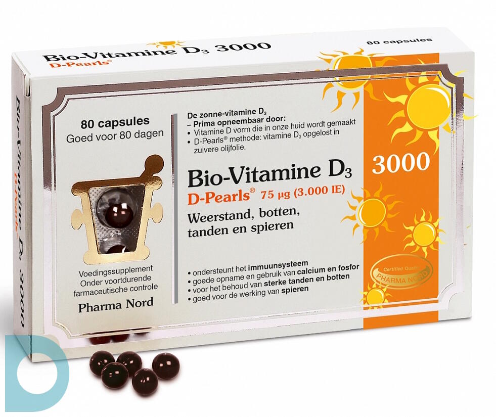 Uitgaven Componeren bord Pharma Nord Bio-Vitamine D3 75mcg 3000ie Capsules 80CP