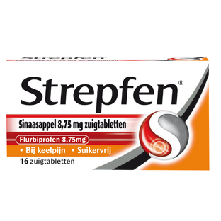 Strepfen Sinaasappel Suikervrij Zuigtabletten 16TB 