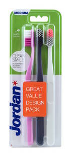 Jordan Tandenborstel Clean Smile Medium 3-pack 1ST 