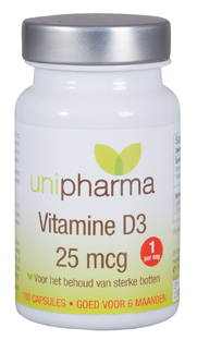 Unipharma Vitamine D3 25mcg Capsules 180CP 