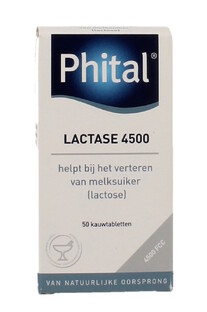 Phital Lactase 4500 Kauwtabletten Aardbei 50KTB 