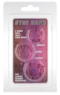 Eros Stay Hard Cock Rings Pink 3ST 