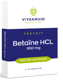 Vitakruid Betaine HCL 650mg Testkit Tabletten 10TB 