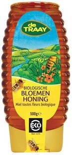 De Traay Bloemenhoning Biologisch Knijpfles 500GR 