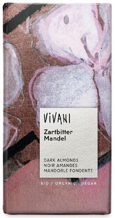 Vivani Chocoladereep Puur met Amandelen 100GR 