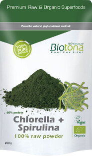 Biotona Chlorella + Spirulina Powder Raw 200GR 