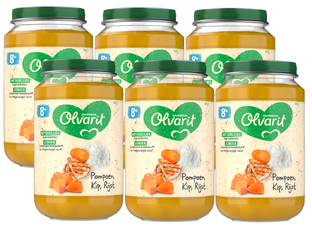 Olvarit 8m+ Pompoen Kip Rijst 200GR 