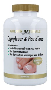 Golden Naturals Caprylzuur & Pau D'Arco Formule Capsules 180VCP 