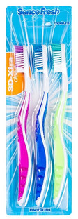 SenceFresh Medium 3D-Extra Clean Tandenborstels 3-pack 1ST 