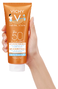 Vichy Capital Soleil Gentle Protective Milk Children Sensitive SPF50+ 300ML hand model tube