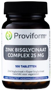 Proviform Zink Bisglycinaat Complex 25mg Tabletten 100TB 