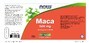 NOW Maca 500mg Capsules 100CP Label