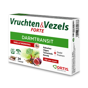 Ortis Vruchten & Vezels Forte Darmtransit Blokjes 24ST 