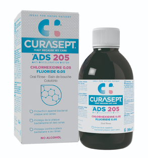 Curasept ADS 205 Mondspoeling 0.05% CHX + 0.05% FL 200ML 