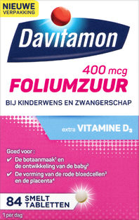 Davitamon Foliumzuur met Vitamine D3 Smelttabletten 84TB 