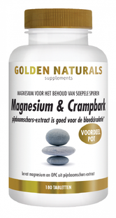 Golden Naturals Magnesium & Crampbark Tabletten 180TB 