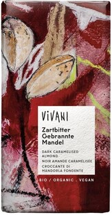 Vivani Chocolade Puur Amandelen, Caramel & Peperkoek kruiden 80GR 