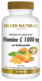 Golden Naturals Vitamine C 1000mg met bioflavonoïden Tabletten 180VTB 