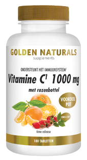 Golden Naturals Vitamine C 1000mg met rozenbottel Tabletten 180VTB 