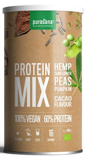 Purasana Protein Mix Hemp Sunflower Peas Pumpkin Cacao 400GR 