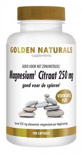 Golden Naturals Magnesium Citraat 250mg Capsules 180VCP 