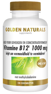 Golden Naturals Vitamine B12 1000mcg Zuigtabletten 100TB 