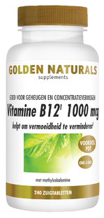 Golden Naturals Vitamine B12 1000mcg Zuigtabletten 240TB 