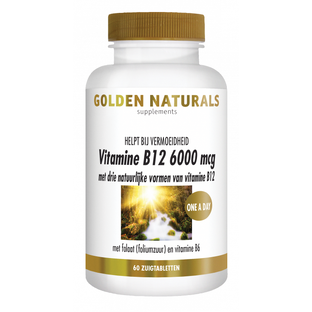 Golden Naturals Vitamine B12 6000mcg Zuigtabletten 60ZTB 