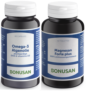 Bonusan Magnesan Forte Plus + Omega-3 Algenolie Combiproduct 60TB+60CP 