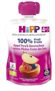 HiPP 4M+ Appel Perzik Bosvruchten 90GR 