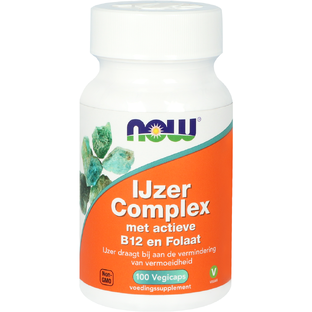 NOW IJzer Complex met actieve B12 en Folaat Vegicaps 100VCP 