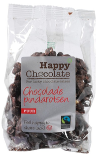 Happy Chocolate Chocolade Pindarotsen Puur 150GR 