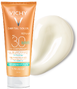 Vichy Capital Soleil Melting Milk Gel SPF30 200ML tube met textuur creme