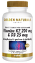 Golden Naturals Vitamine K2 200mcg & D3 25mcg Capsules 60VCP 