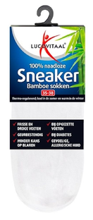 Lucovitaal Sneaker Bamboesokken Wit Maat 35-38 1PR 