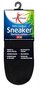 Lucovitaal Sneaker Bamboesokken Zwart Maat 35-38 1PR 